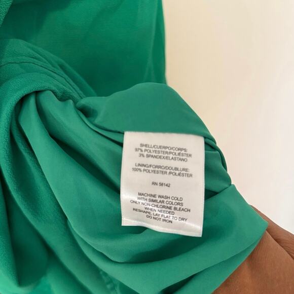 Maggy London Bubble Crepe Midi Dress in Green Size 16 - Picture 4 of 5